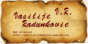Vasilije Radunković vizit kartica